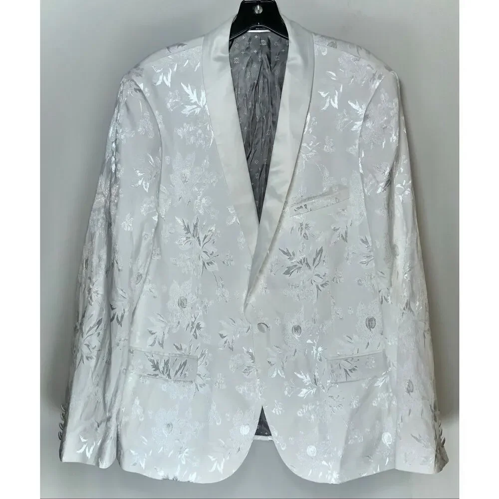 Paisley & Gray metallic floral jacquard tuxedo jacket size 44R